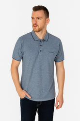 Men’s blue double shade polo shirt